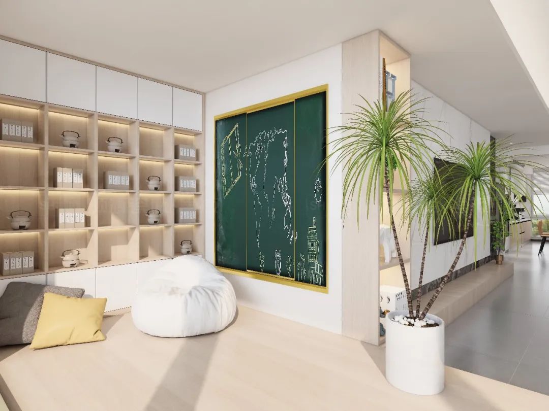 太阳城官网陶瓷米黄色客厅+儿童区效果图